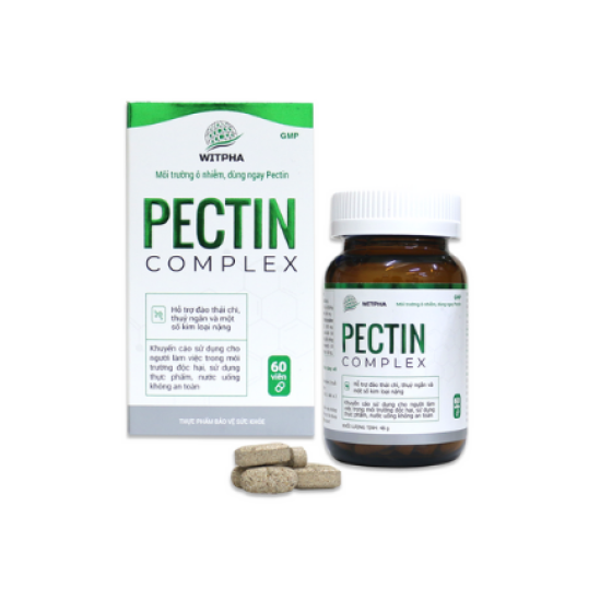 Viên uống thải độc kim loại nặng Pectin Complex - Hộp 60 viên - Bổ sung Pectin. vitamin và khoáng chất - Giải độc gan - Bảo Vệ Gan